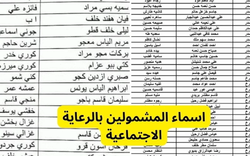 منصة مظلتي العراقية أسماء المشمولين بالرعاية الاجتماعية 2023 الوجبة الأخيرة الدفعة الخامسة