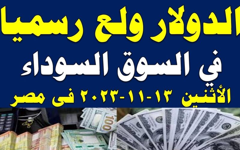 ارتفاع سعر الدولار مقابل الجنيه بالسوق السوداء اليوم الاثنين 13-11-2023 في مصر