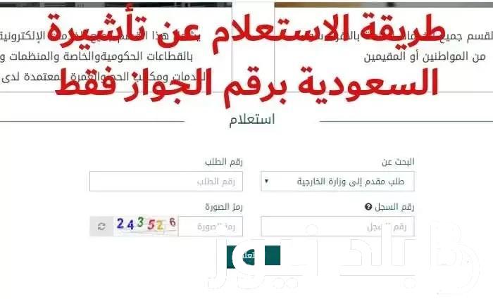 LINK الاستعلام عن تأشيرة برقم الجواز عبر موقع وزارة الخارجية السعودية visa.mofa.gov.sa