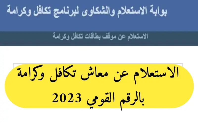 رابط الاستعلام بالرقم القومي تكافل وكرامة 2023 عبر موقع وزارة التضامن الاجتماعي moss.gov.eg