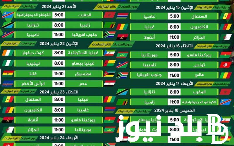 إليكم ننشر موعد مباريات كاس افريقيا 2024 والقنوات الناقلة على جميع الأقمار بجودة HD