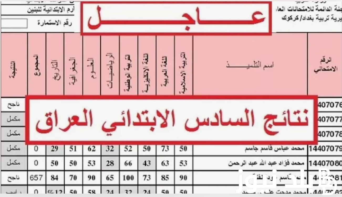 results.mlazemna “النتائج ظهرت ✔️”.. نتائج السادس الابتدائي 2024 الدور الاول عبر موقع نتائجنا الالكتروني results.mlazemna.com بالإسم ورقم الجلوس