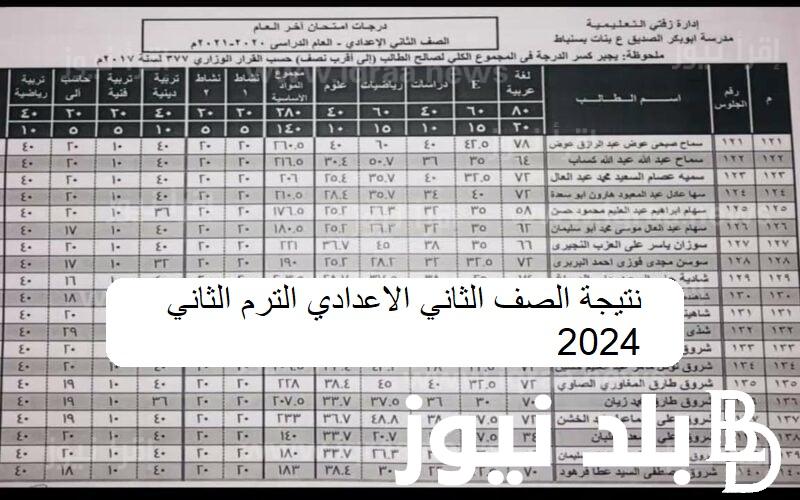 الان بالاسماء.. نتيجة الصف الثاني الإعدادي الترم الثاني 2023/2024 في جميع المحافظات المصرية