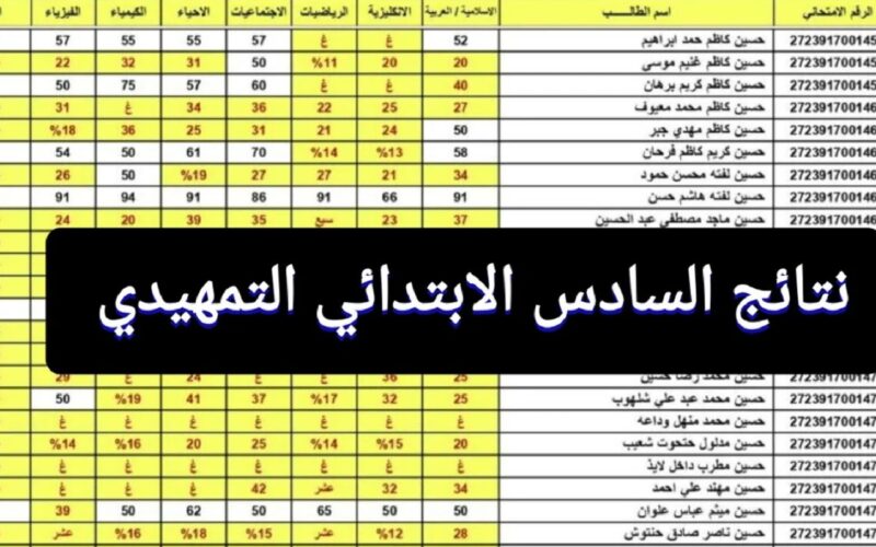 “درجاتك عندنا” نتائج السادس الابتدائي 2024 دور اول بالاسم والرقم الامتحاني في جميع محافظات العراق عبر موقع نتائجنا results.mlazemna