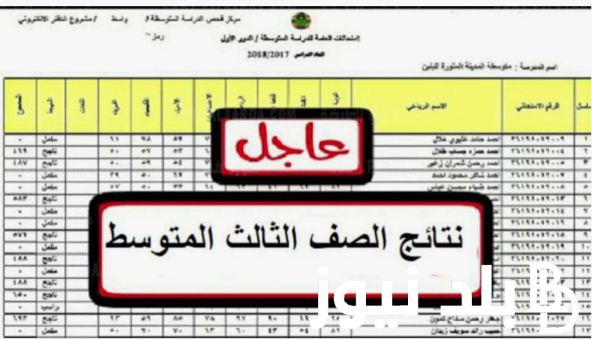 تم رفع ✔ نتائج الثالث متوسط 2024 الدور الاول موقع نتائجنا الوزاري results.mlazemna.com بإسم الطالب ورقمه الامتحاني