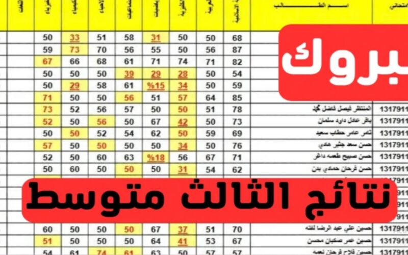 “ظهرت NOW بي دي اف” نتائج الثالث متوسط 2024 الدور الاول pdf بكافة مدارس العراق بالاسم والرقم الامتحاني عبر موقع وزارة التربية العراقية epedu.gov.iq