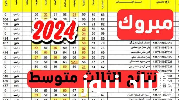 الان طريقة الاستعلام عن نتائج الثالث متوسط 2024 بغداد وكل المحافظات عبر موقع وزارة التربية العراقية