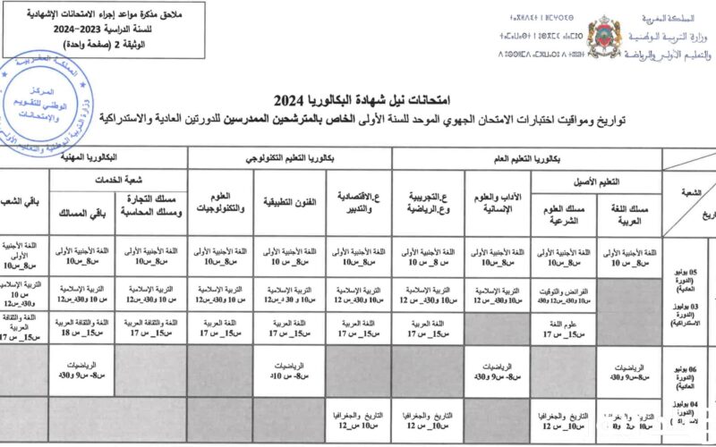 وفقاً للمرسوم الوزاري.. موعد امتحان الجهوي اولى باك 2024 لجميع الشعب في مختلف محافظات المغرب