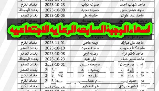 كشوفات أسماء المشمولين بالرعاية الاجتماعية الوجبة السابعة 2024 عبر منصة مظلتي في العراق