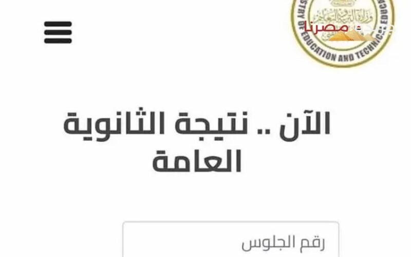 “نتجتك هُنا”.. اليوم السابع نتيجة الثانوية العامة 2024 بلاسم ورقم الجلوس عبر موقع وزارة التربية و التعليم moe.gov.eg