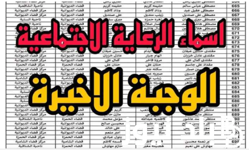 بالكشوفات: اسماء الرعاية الاجتماعية الوجبة الأخيرة و خطوات الاستعلام عن اسماء المشمولين عبر موقع spa.gov.iq