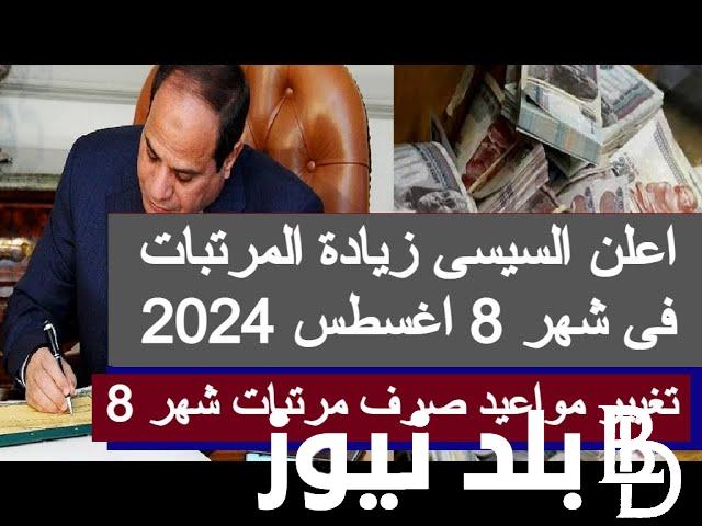 عاجل المالية تقرر: زيادة مرتبات شهر اغسطس 2024 وموعد الصرف لجميع المستحقين