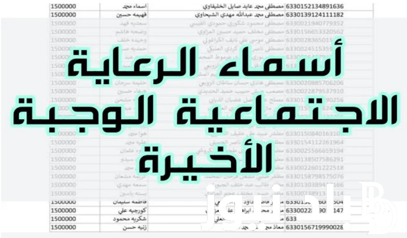 استعلم الان من هُنا.. اسماء الرعاية الاجتماعية الوجبة الأخيرة 2024 والشروط اللازمة للقبول وخطوات الاستعلام عبر منصة مظلتي