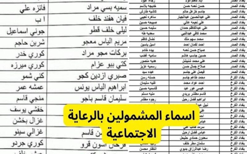 ننشُر خطوات الاستعلام عن أسماء المشمولين بالرعاية الاجتماعية بالعراق 2024 من خلال هذا الرابط spa.gov.iq