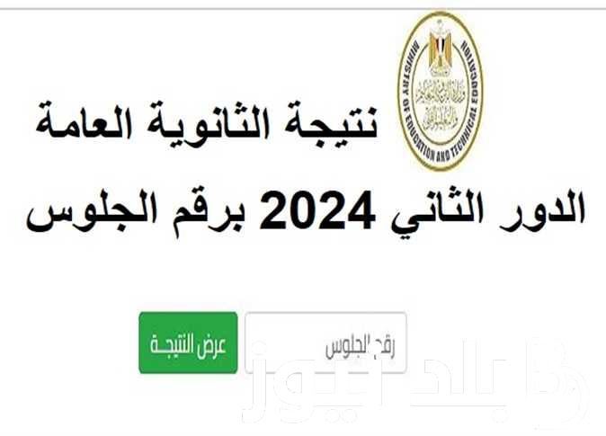 موعد ظهور نتيجه الثانويه العامه الدور الثانى 2024 برقم الجلوس عبر بواية وزارة التربية والتعليم