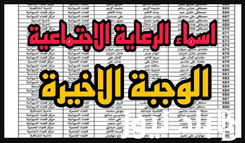 استعلم عن اسماء الرعاية الاجتماعية الوجبة الأخيرة بالعراق لعام 2024 بالخطوات من خلال منصة مظلتي spa.gov.iq.. شروط الحصول على دعم الرعاية الاجتماعية