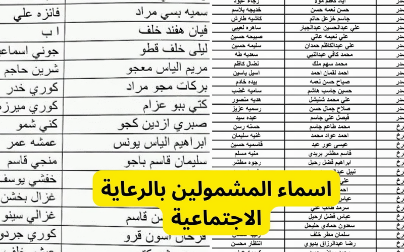 الاستعلام عن اسماء الوجبة الأخيرة من الرعاية الاجتماعية الموقع الإلكتروني لمنصة مظلتي التابعة لوزارة العمل والشؤون الاجتماعية