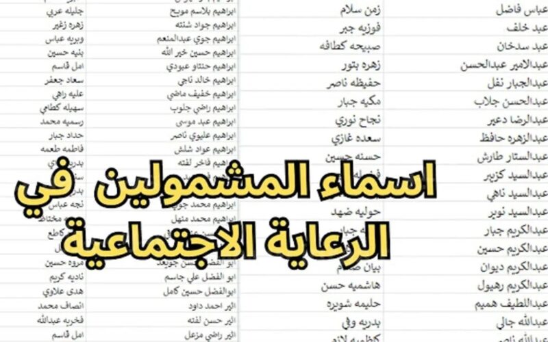 “استعلم NOW” اسماء الرعاية الاجتماعية الوجبة الأخيرة 2024 بالعراق لجميع المستفدين عبر منصة مظلتي spa.gov.iq