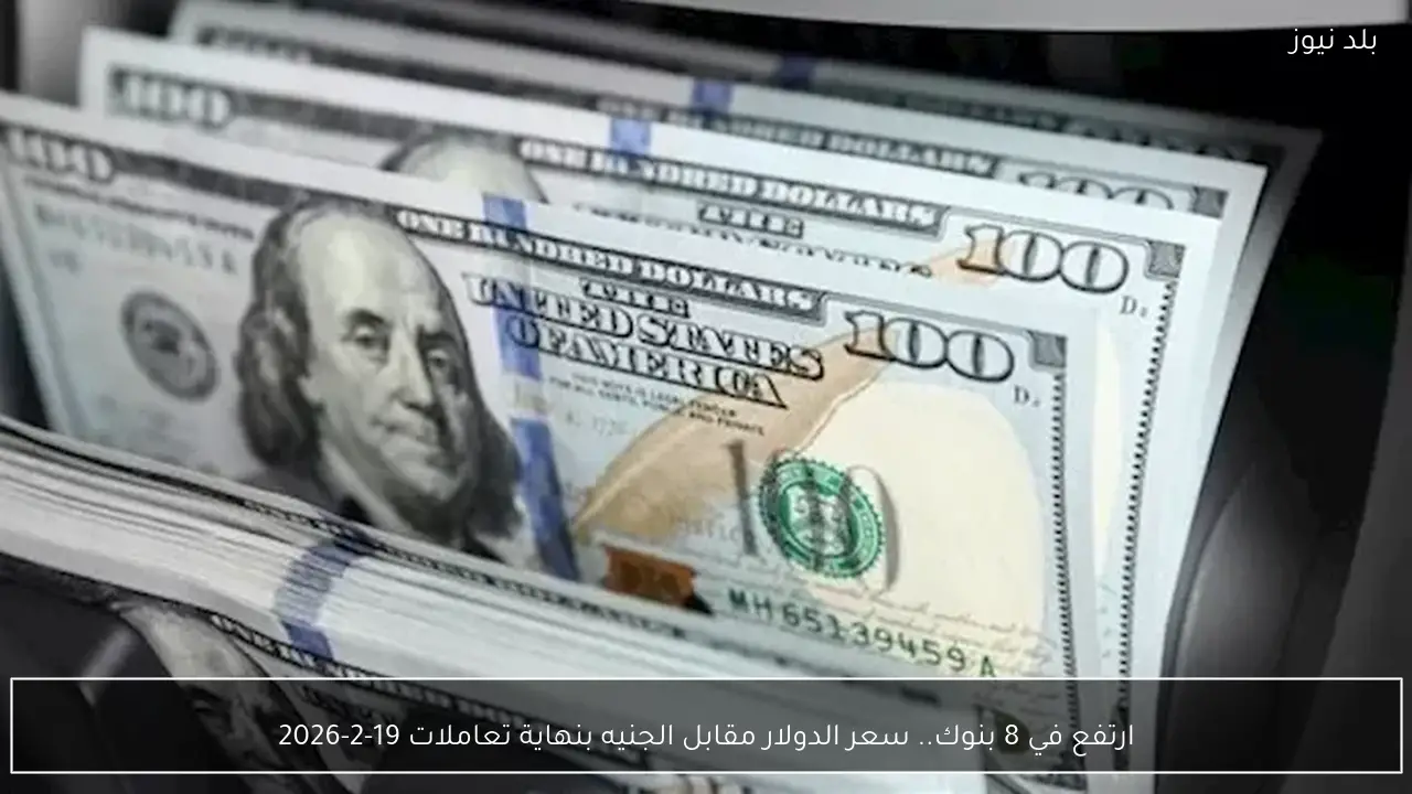 ارتفع في 8 بنوك.. سعر الدولار مقابل الجنيه بنهاية تعاملات 19-2-2026