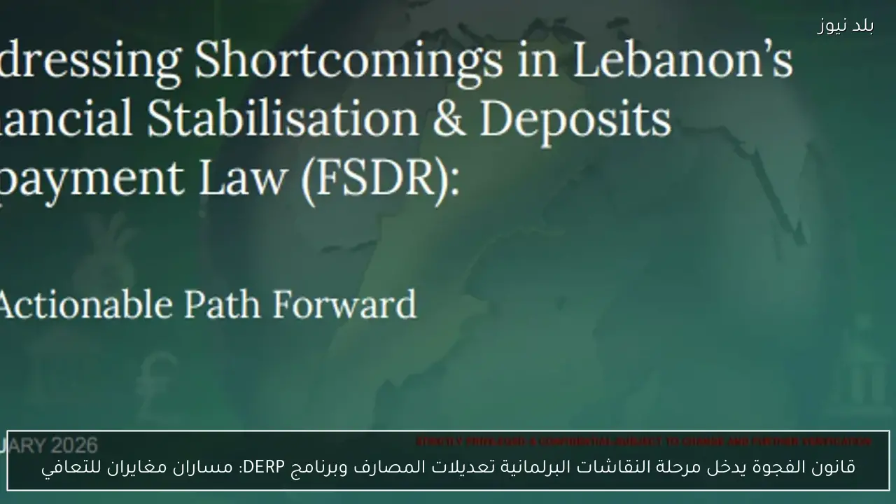 قانون الفجوة يدخل مرحلة النقاشات البرلمانية تعديلات المصارف وبرنامج DERP: مساران مغايران للتعافي
