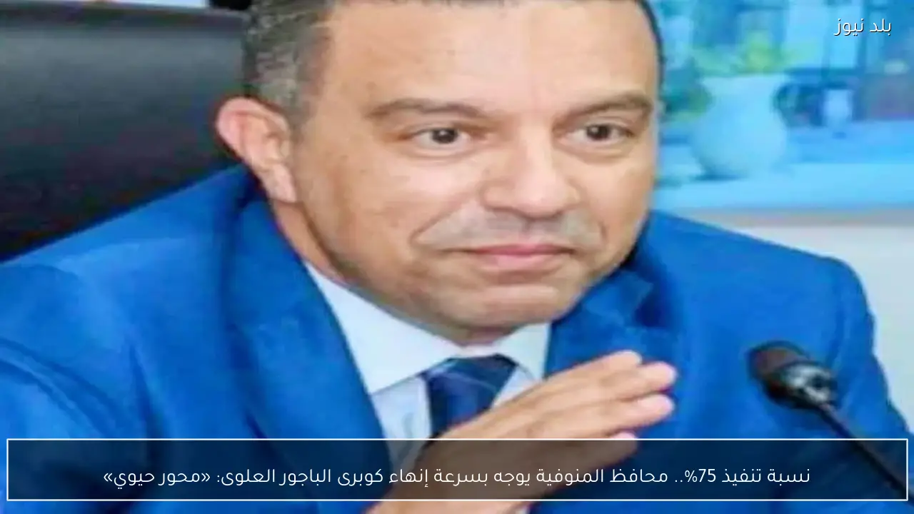 نسبة تنفيذ 75%.. محافظ المنوفية يوجه بسرعة إنهاء كوبرى الباجور العلوى: «محور حيوي»