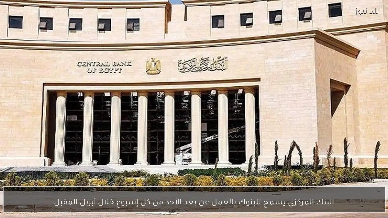 البنك المركزي يسمح للبنوك بالعمل عن بعد الأحد من كل إسبوع خلال أبريل المقبل