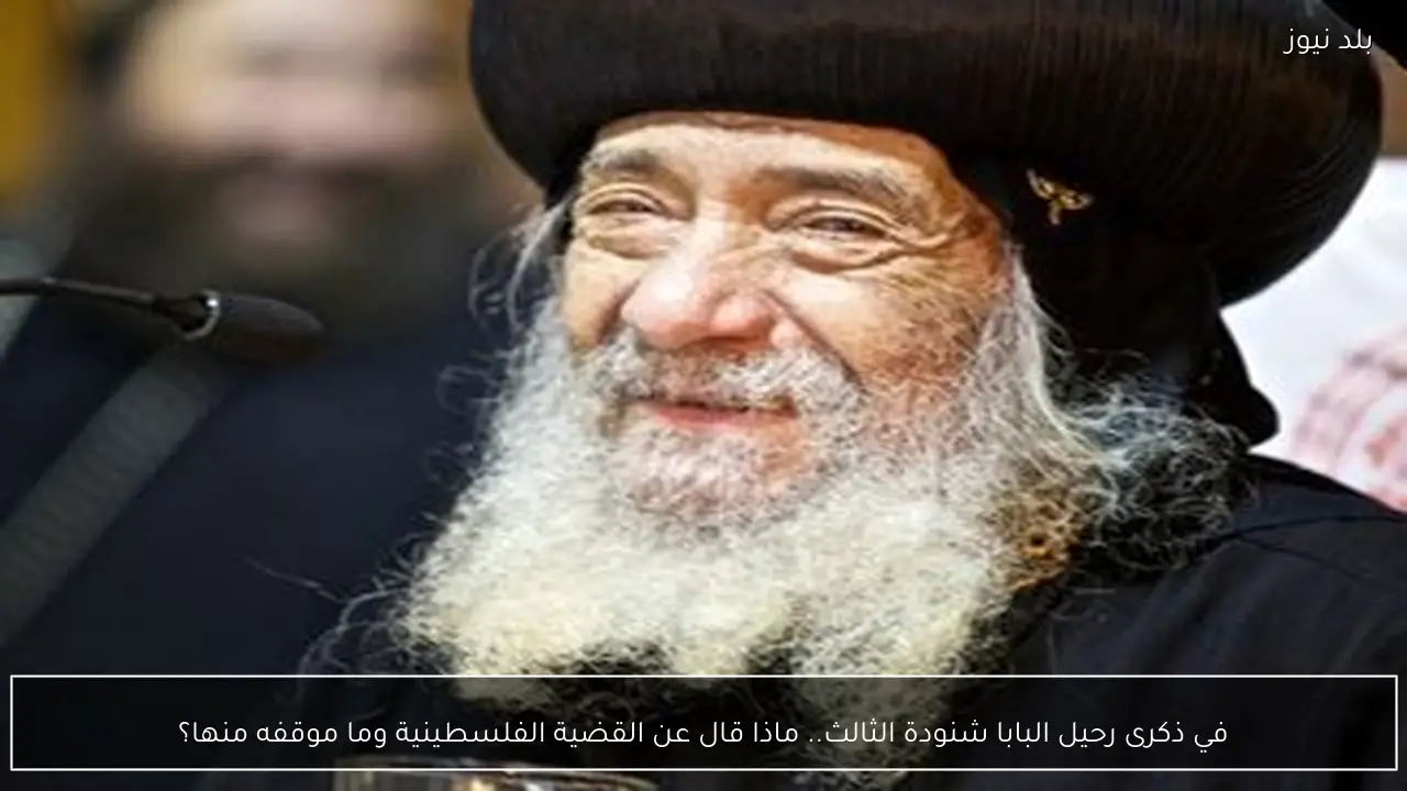 في ذكرى رحيل البابا شنودة الثالث.. ماذا قال عن القضية الفلسطينية وما موقفه منها؟