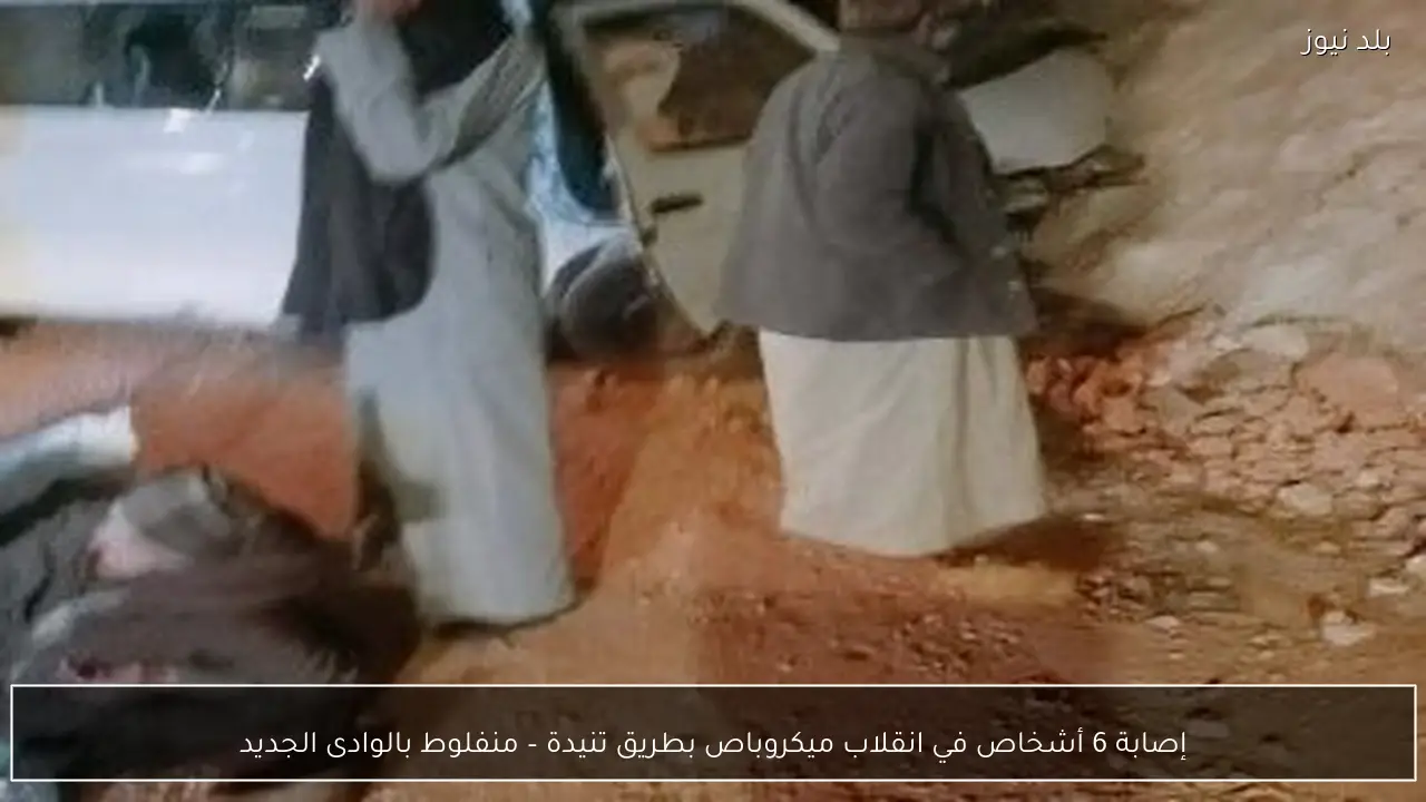 إصابة 6 أشخاص في انقلاب ميكروباص بطريق تنيدة – منفلوط بالوادى الجديد