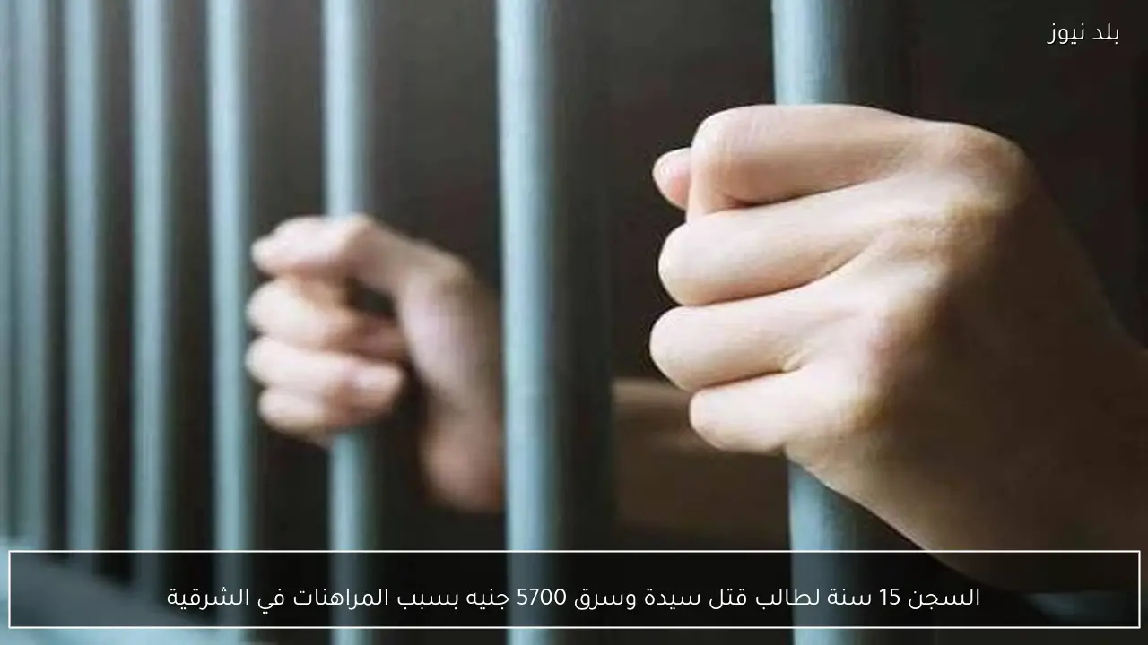 السجن 15 سنة لطالب قتل سيدة وسرق 5700 جنيه بسبب المراهنات في الشرقية