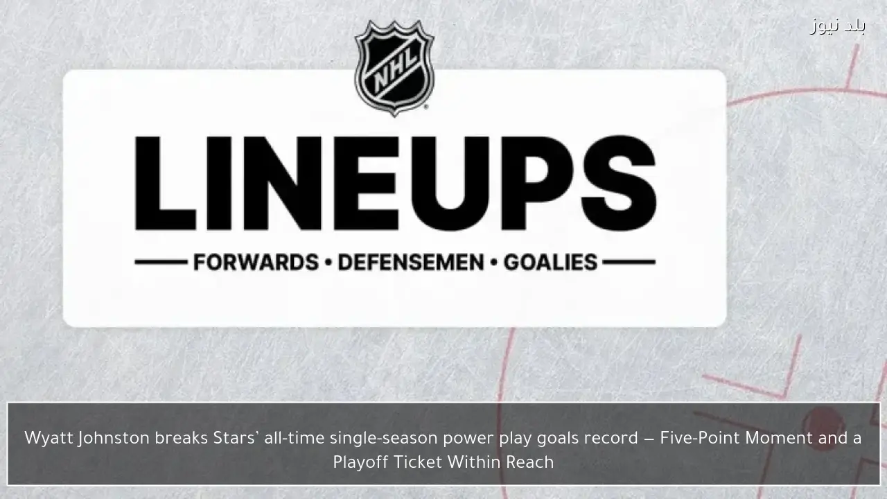 Wyatt Johnston breaks Stars’ all-time single-season power play goals record — Five-Point Moment and a Playoff Ticket Within Reach