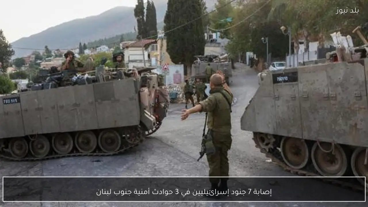 إصابة 7 جنود إسرائيليين في 3 حوادث أمنية جنوب لبنان
