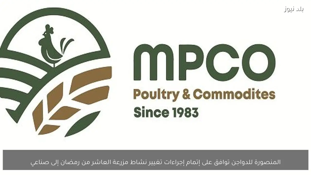 المنصورة للدواجن توافق على إتمام إجراءات تغيير نشاط مزرعة العاشر من رمضان إلى صناعي