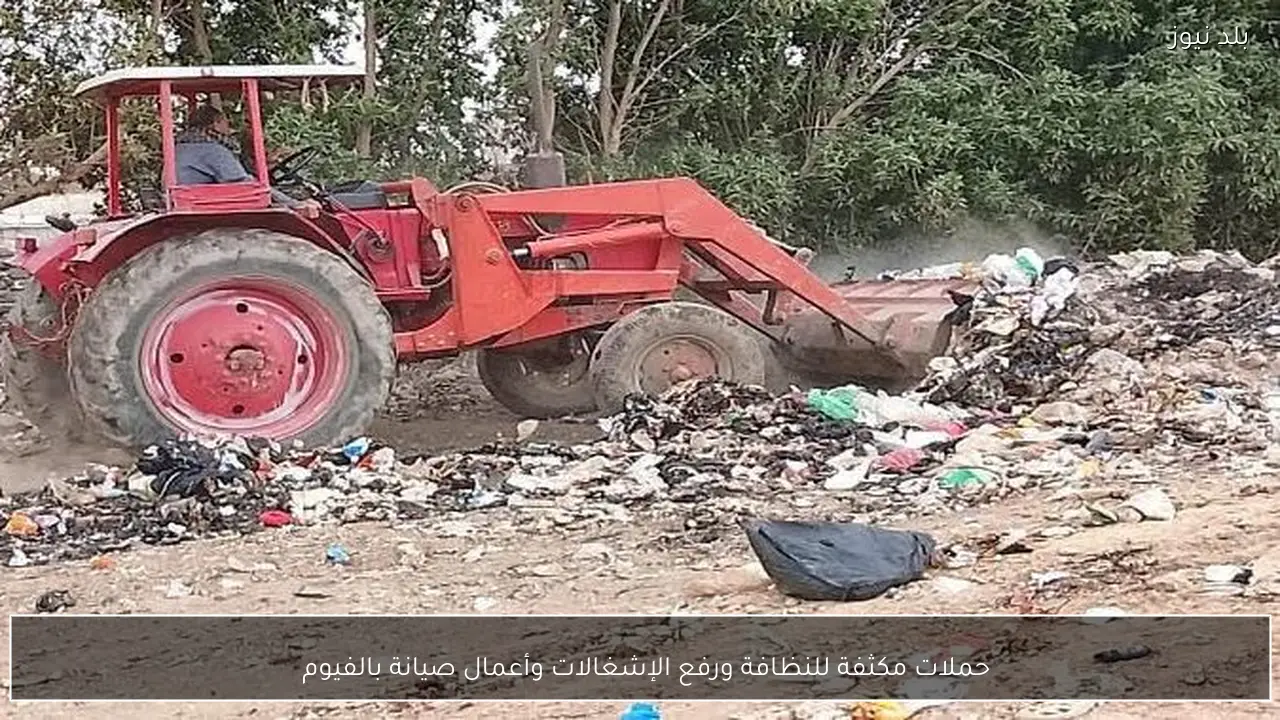 حملات مكثفة للنظافة ورفع الإشغالات وأعمال صيانة بالفيوم  