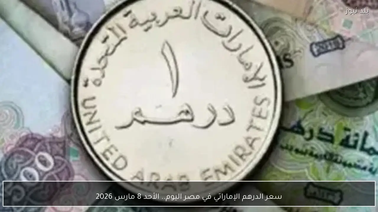 سعر الدرهم الإماراتي في مصر اليوم.. الأحد 8 مارس 2026