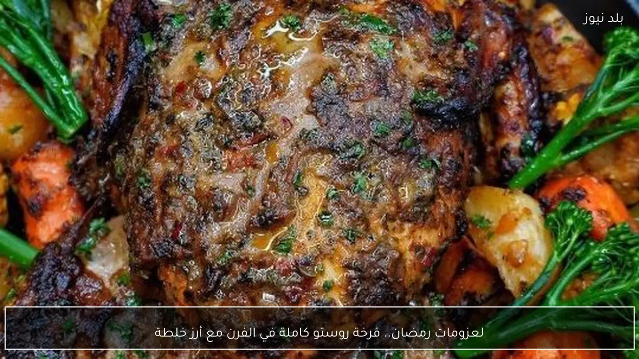 لعزومات رمضان.. فرخة روستو كاملة في الفرن مع أرز خلطة