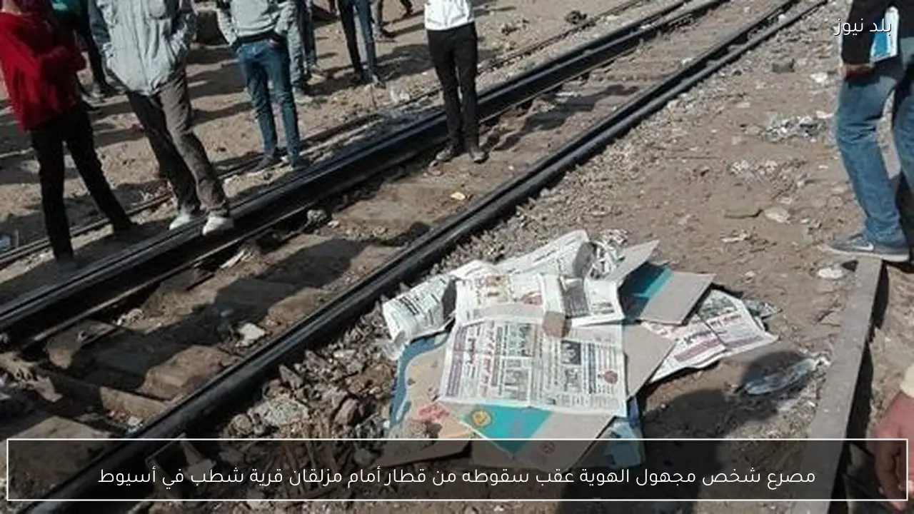 مصرع شخص مجهول الهوية عقب سقوطه من قطار أمام مزلقان قرية شطب في أسيوط