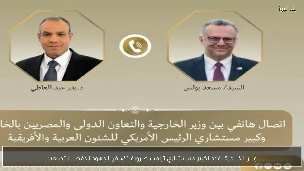 وزير الخارجية يؤكد لكبير مستشاري ترامب ضرورة تضافر الجهود لخفض التصعيد