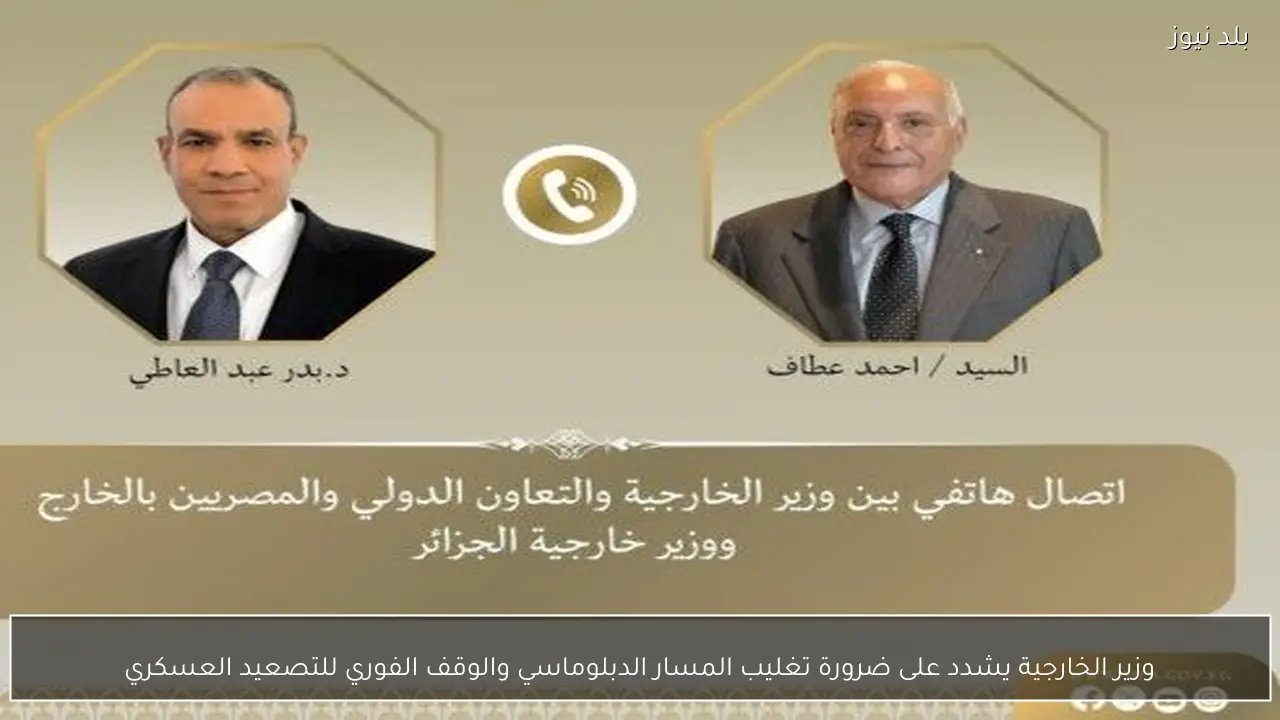 وزير الخارجية يشدد على ضرورة تغليب المسار الدبلوماسي والوقف الفوري للتصعيد العسكري