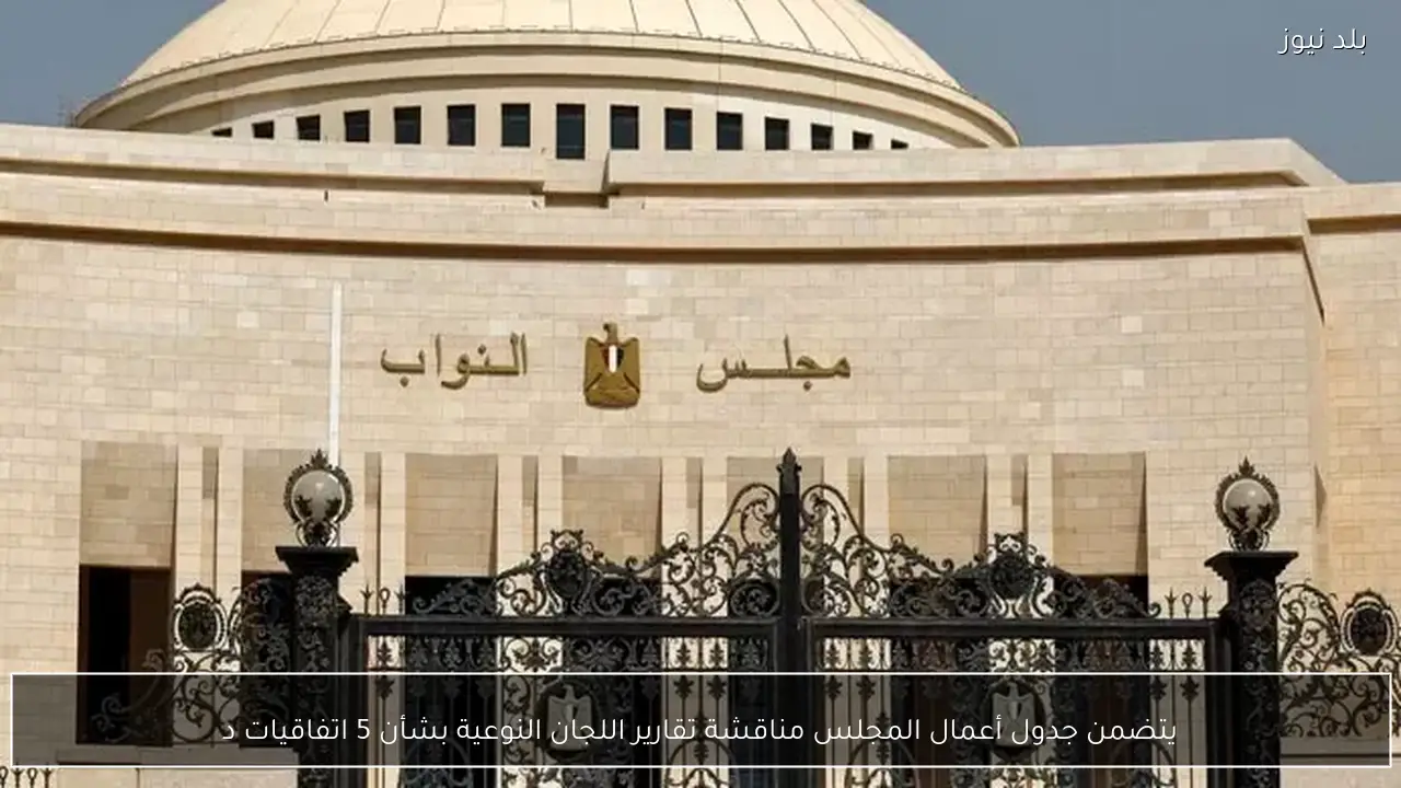 يتضمن جدول أعمال المجلس مناقشة تقارير اللجان النوعية بشأن 5 اتفاقيات د