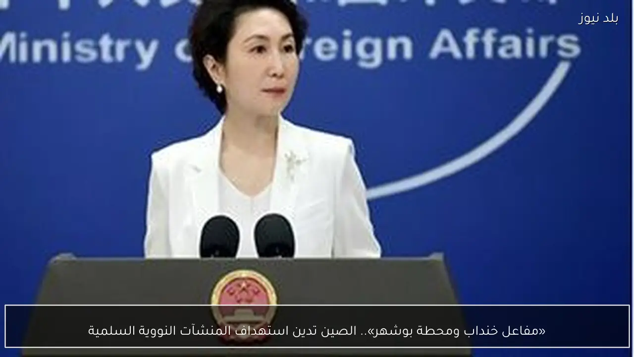 «مفاعل خنداب ومحطة بوشهر».. الصين تدين استهداف المنشآت النووية السلمية