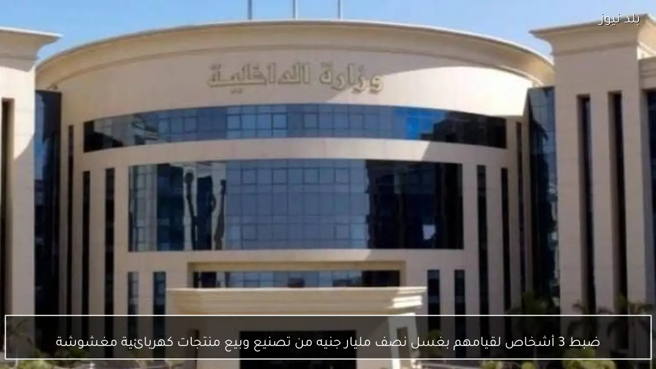 ضبط 3 أشخاص لقيامهم بغسل نصف مليار جنيه من تصنيع وبيع منتجات كهربائية مغشوشة